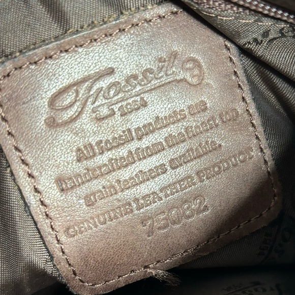 🔑 VINTAGE fossil brown leather crossbody bag - Picture 5 of 16